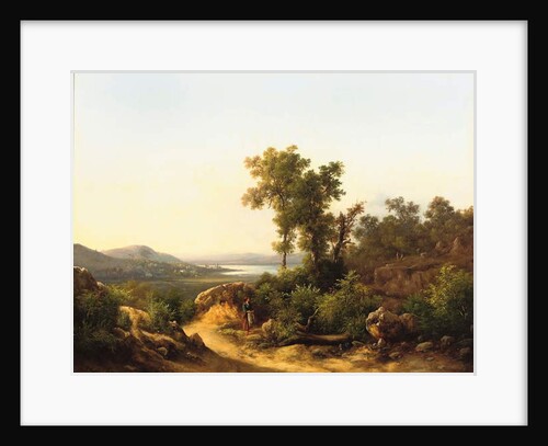 Trasimeno: A View of Lake Trasimeno, Italy, 1874 by Guido Agostini