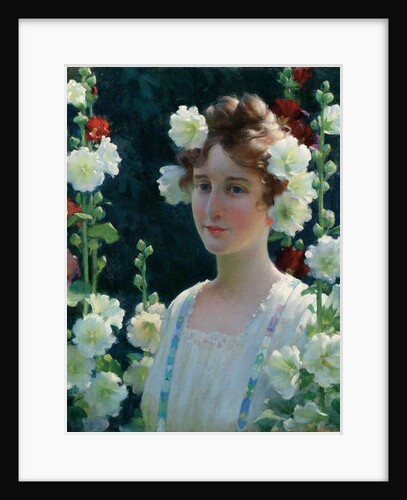 Among the Hollyhocks, 1904 by Charles Courtney Curran