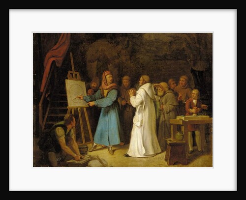 Giotto demonstrating the art of drawing in his studio by Italian School