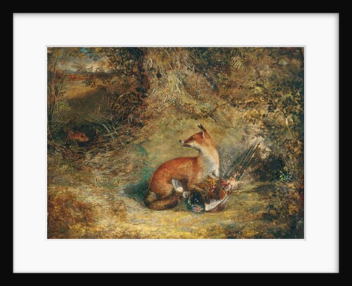 A fox with a pheasant by George Havell