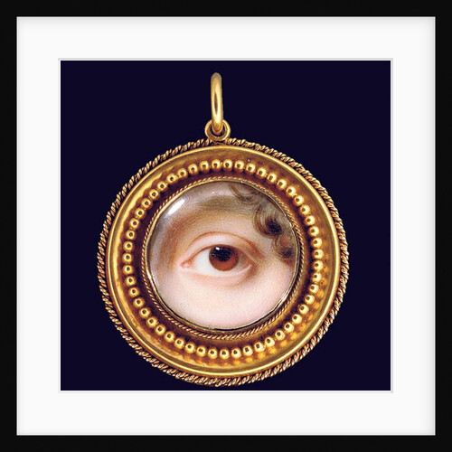 The left eye of the artist's sister, Mary Cox Dillman Engleheart, later Mrs. John Pyne, brown iris with curling lock of brown hair by John Cox Dillman Engleheart