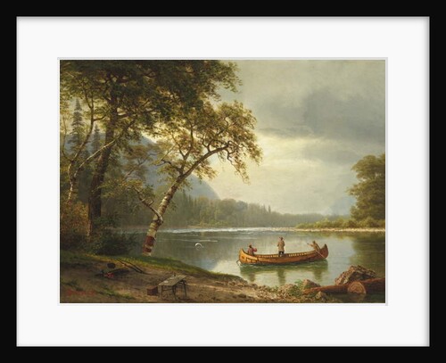 Salmon fishing on the Caspapediac River by Albert Bierstadt