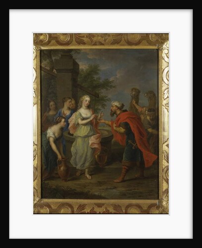 Eliezer and Rebecca at the well by Balthasar Beschey