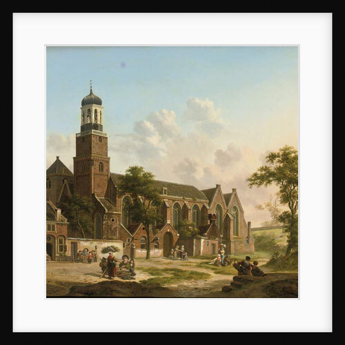 Townspeople near the Nicolaikerk, Utrecht by Jan Hendrik Verheyen
