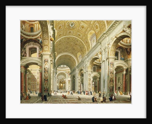 Interior of Saint Peter's Rome, looking west towards the Tomb of St. Peter by Giovanni Paolo Pannini or Panini