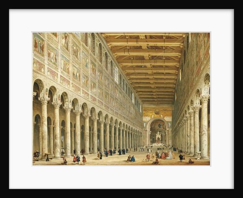 Interior of San Paolo Fuori le Mura, looking towards the altar by Giovanni Paolo Pannini or Panini