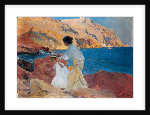 Clotilde and Elena on the Rocks, Javea, 1905 by Joaquin Sorolla y Bastida