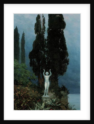 A statue in a lake landscape, 1911 by Paul von Spaun