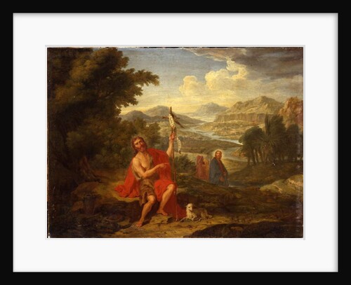Saint John the Baptist in the wilderness indicating Christ, the River Jordan beyond, 1759 by Antoine Favray