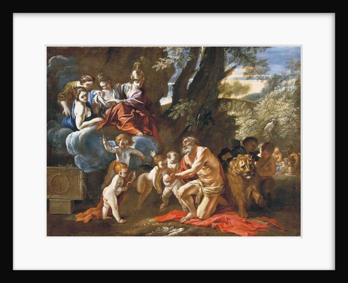The Four Cardinal Virtues appearing to Saint Jerome by Pietro Testa
