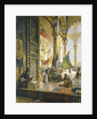 Forecourt of the Ummayad mosque, Damascus, 1890 by Gustave Bauernfeind