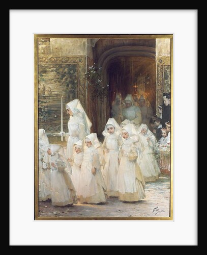 Procession of Young Girls on Confirmation Day, L'hopital de Beaune, 1906 by Henri Jules Jean Geoffroy