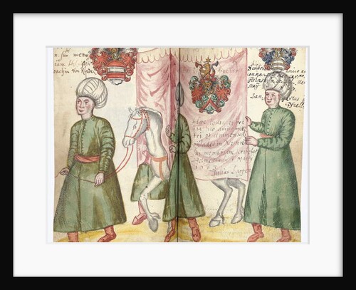 Pages from the Album Amicorum of Julius Pflug, including Turkish costume and coats of arms, 1600-13 by European School