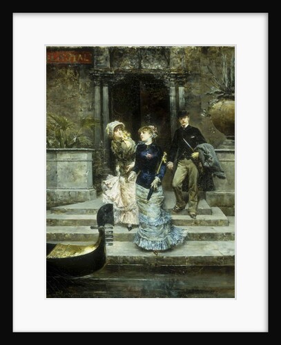 Departure from the Hotel Royal, Venice, 1881 by Ludovico Marchetti