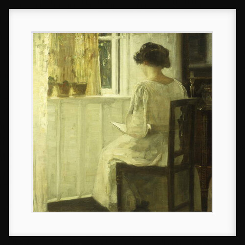 A Woman Reading in a Sunlit Interior by Carl Holsoe