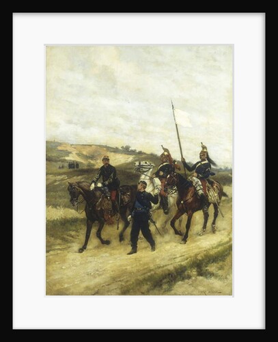 A Cavalry Office and Dragoons by Jean-Baptiste Edouard Detaille