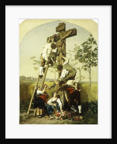 Decorating the Shrine, 1854 by Gustave Brion