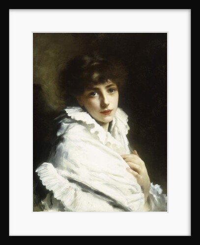 Portrait of a Young Girl in White by Gustave Jacquet