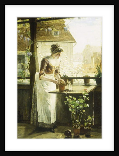 Woman Potting Flowers, 1890 by C. Hendrick Nordenberg