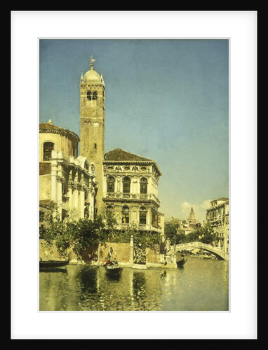 A Venetian Canal Scene by Martin Rico y Ortega