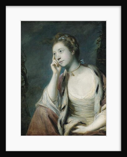 Portrait of Lady Mary Coke, half length, in an ermine-trimmed red cloak by Joshua Reynolds