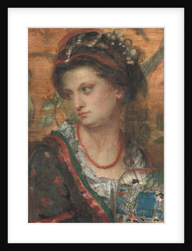 A softened lustre in her eye, all crimson like the rose, scarce tinged her cheek, 1866 by Alfred Hassam