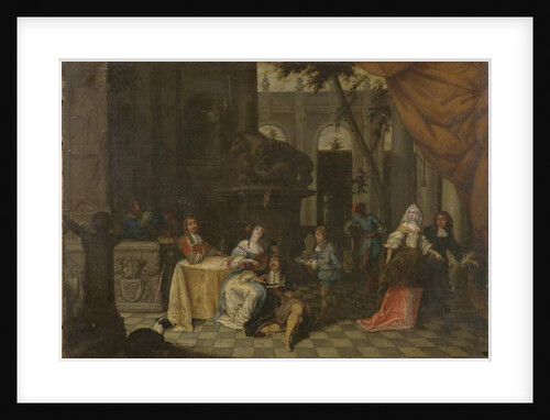 Elegant company on a terrace, 1669 by Hieronymus Janssens