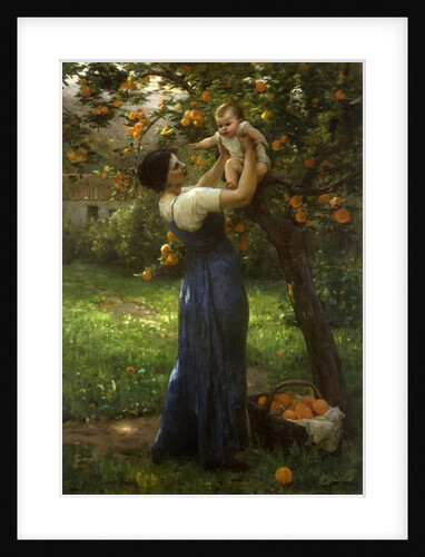 Mother and child in an orange grove by Virginie Demont-Breton