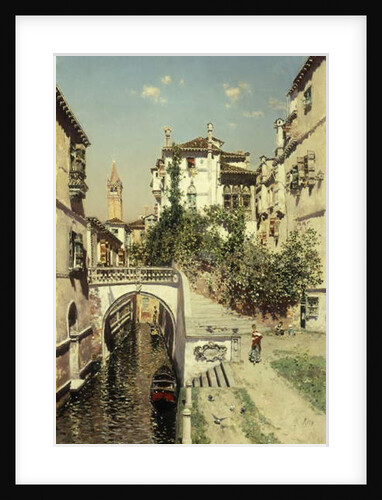 A Venetian Canal Scene by Martin Rico y Ortega