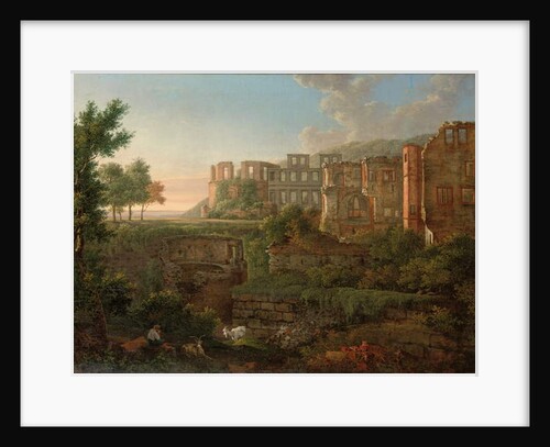 Capriccio view of the ruins of Heidelberg Castle by Johann Martin von Rohden