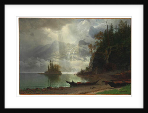 Island in the Lake by Albert Bierstadt