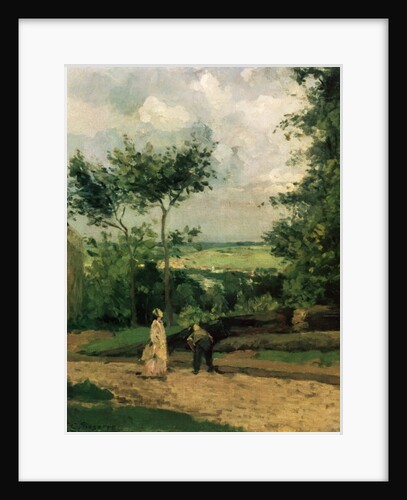 The Courtyard at Louveciennes by Camille Pissarro