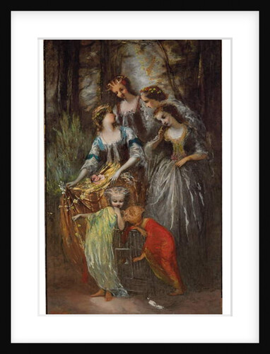 The Empress Eugénie and her attendants by Adolphe Joseph Thomas Monticelli