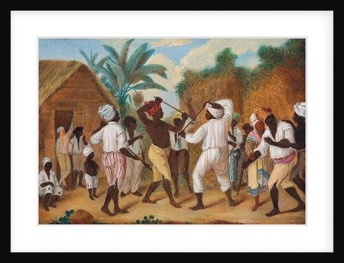 A Cudgelling Match between English and French black people in the Island of Dominica by Agostino Brunias