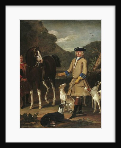 Edward, Lord Seymour, with his horse, groom and dogs, in a landscape by John Wootton