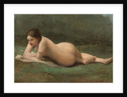 Young woman reclining on the grass, c.1850-60 by Jean Baptiste Camille Corot