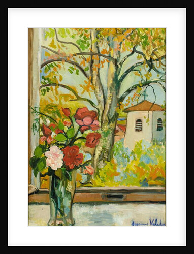 Bouquet of flowers in front of a window in St. Bernard, 1926 by Marie Clementine Valadon