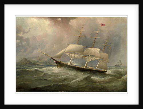 The Black Ball Line clipper ship Ocean Chief reducing sail on her Australian run, c.1853 by Samuel Walters
