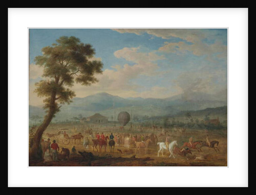 View of Jura with a hot air balloon, 1817 by François-Jules Bourgoin