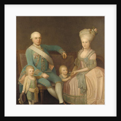 Portrait of a family group, believed to be Engel Ernst von Schack, his wife Mette Pauline von Schack, nee Rosenorn, and their children by Danish School