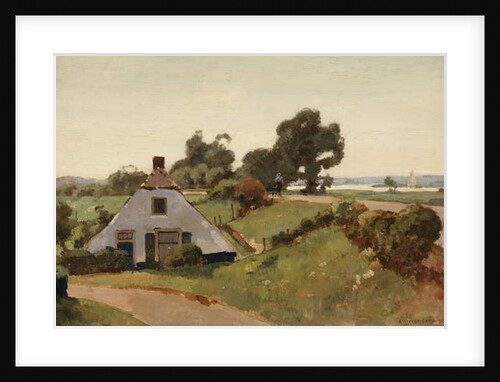 Bij den Dijk; farmhouse near the river IJssel, 1935 by Cornelis Vreedenburgh