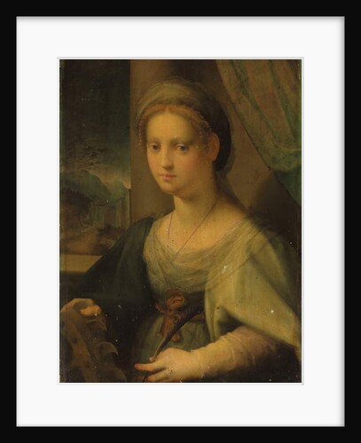 Portrait of a lady as Saint Catherine of Alexandria by Domenico Puligo