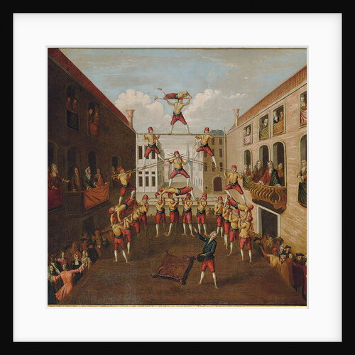 The Forze d'Ercole: The Castellani Acrobats in a Venetian Piazza, c.1746 by Balthasar Nebot