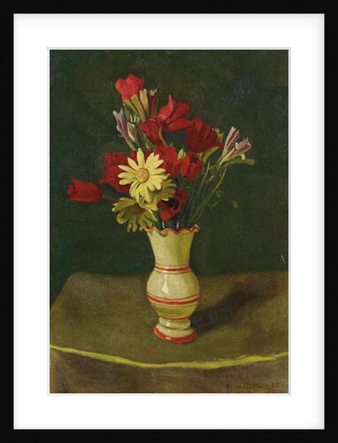 Yellow daisies, yellow tablecloth, 1915 by Felix Edouard Vallotton