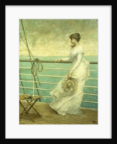 Lady on the Deck of a Ship by French School