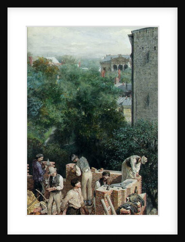Bricklayers at a Building Site, 1875 by Adolph Friedrich Erdmann von Menzel