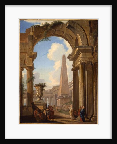 Capricci of Roman ruins with figures by Giovanni Paolo Pannini or Panini