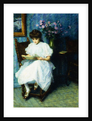 Reading in the Parlor, by School American