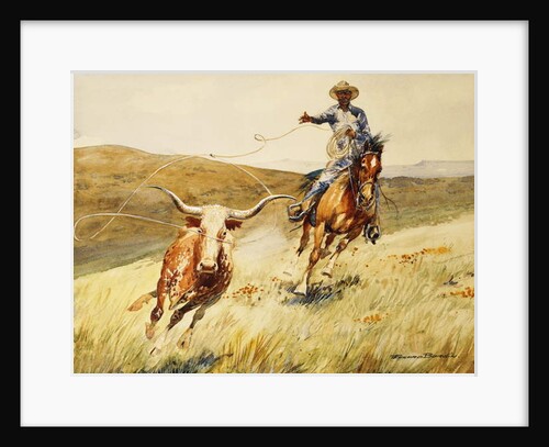 Roping A Steer by Edward Borein