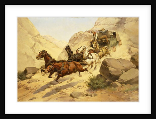 Attack on the Stagecoach by Herman Wendleborg Hansen